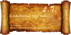 Ledofszky Tünde névjegykártya